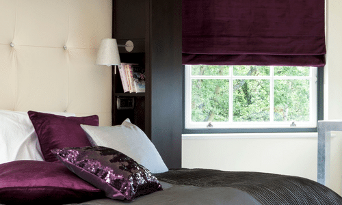 purple and grey bedroom 1 - Home